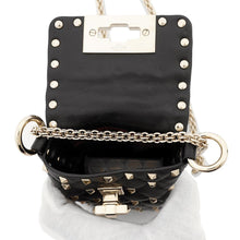 Load image into Gallery viewer, Valentino Garavani Rock Studded ChainShoulder Phone Case Black Leather
