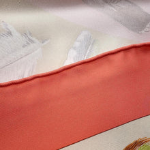 Load image into Gallery viewer, HERMES Carre Plumes II Size 90 Coral/Beige/Rose Silk100%
