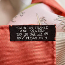 Load image into Gallery viewer, HERMES Carre Plumes II Size 90 Coral/Beige/Rose Silk100%
