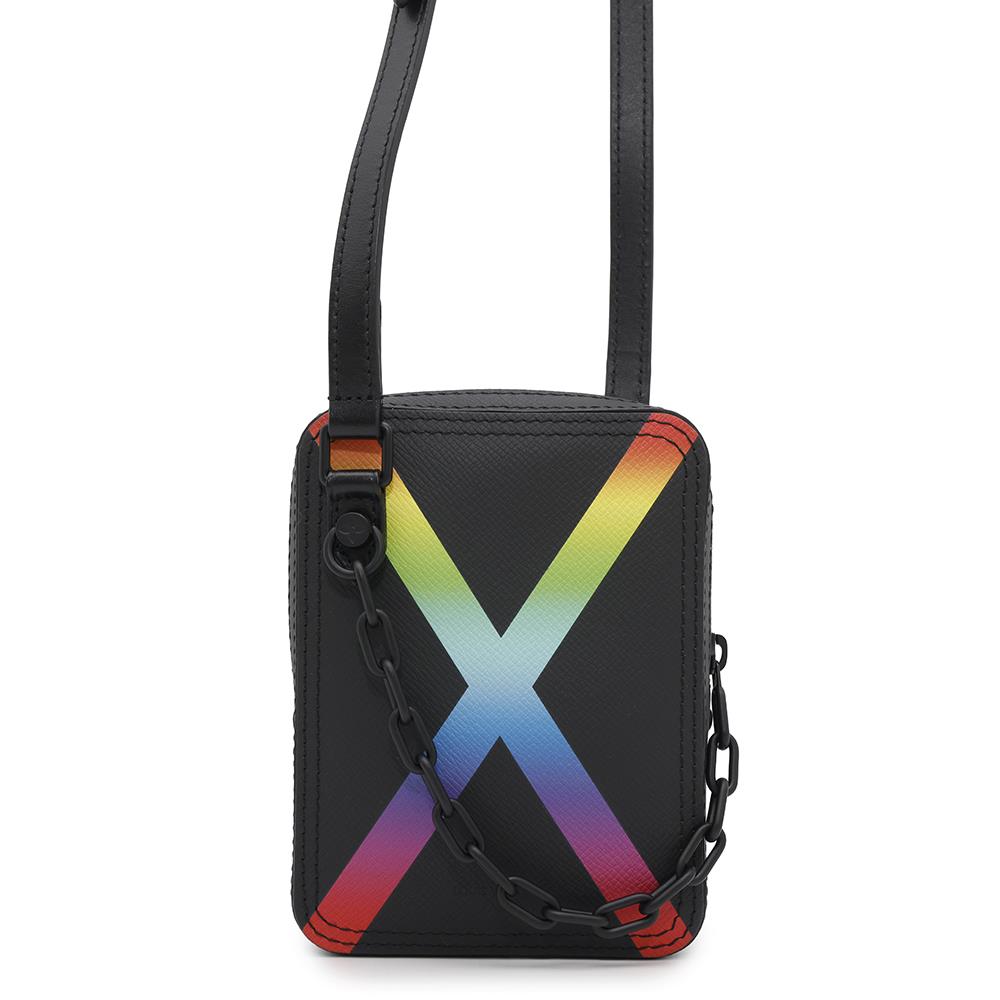 LOUIS VUITTON Danube Messenger Noir/Righe RainbowM30332 Taiga Leather