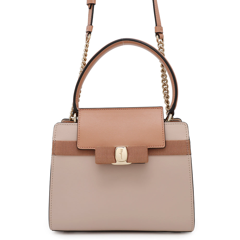 Ferragamo がま口 レザー ハンドバッグ レディース 8724