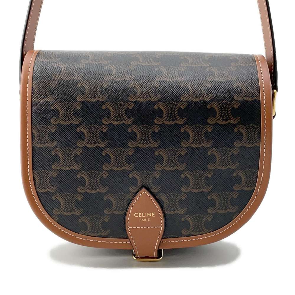 CELINE Falco Shoulder Bag Tan191502BZJ.04LU PVC Leather Size Medium