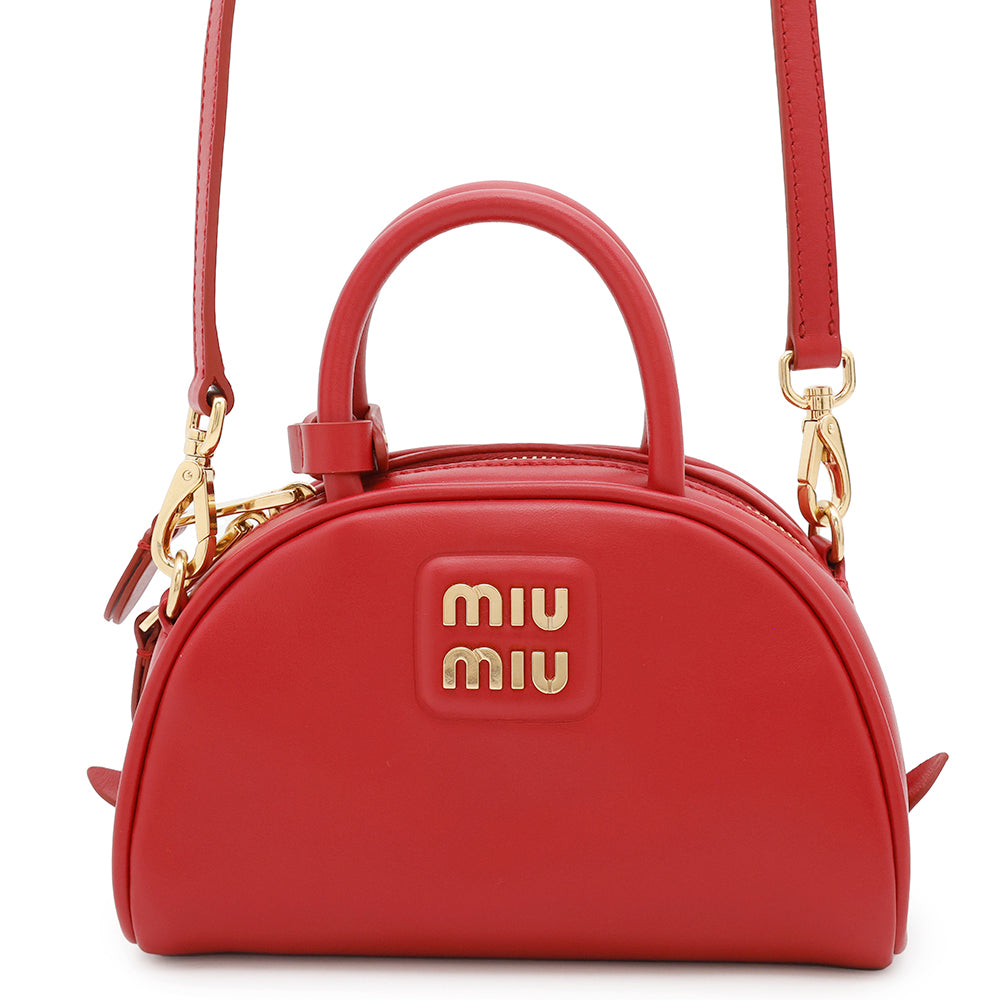 MIUMIU Mini Boston 2way Bag Red5BP085 Leather