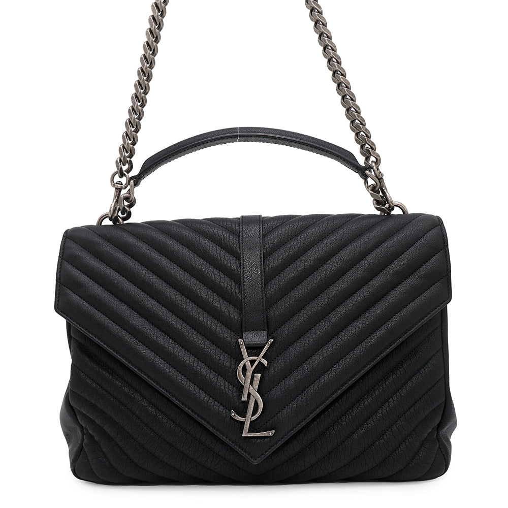 SAINT LAURENT PARIS College 2WAY ChainShoulder Bag Black600278 Leather