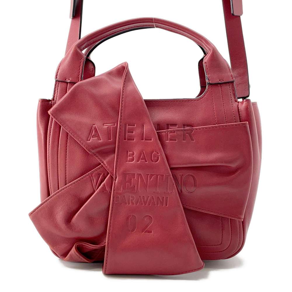 Valentino Garavani Atelier 2WAY Handbag Red Leather