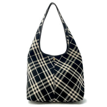 将图像加载到图库查看器中，BURBERRY Check One Handle Tote Bag Black/Calico80944761 Canvas Size Large
