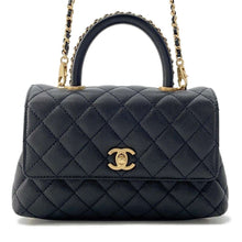 Load image into Gallery viewer, CHANEL Coco Handle 2WAY Handbag Black92990 Caviar Leather Size XS
