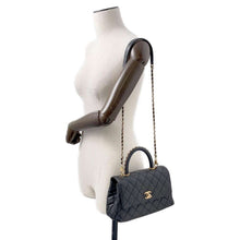 Load image into Gallery viewer, CHANEL Coco Handle 2WAY Handbag Black92990 Caviar Leather Size XS

