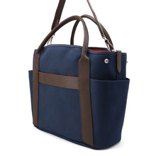 将图像加载到图库查看器中，HERMES Sucked Pansage Groom Navy/Feu Toile Chevrons Canvas
