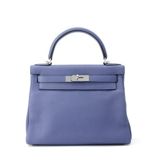 Load image into Gallery viewer, HERMES Kelly Retourne Blue Brighton Taurillon Clemence Size 28
