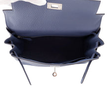 Load image into Gallery viewer, HERMES Kelly Retourne Blue Brighton Taurillon Clemence Size 28
