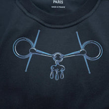 Load image into Gallery viewer, HERMES Cartouche Mall T-Shirt Size 36 Black Cotton100%
