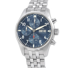 将图像加载到图库查看器中，IWC Pilot watch Chronograph 41 W41mm Stainless Steel Blue DialIW388102
