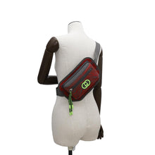 Load image into Gallery viewer, GUCCI GGNylon Belt Bag Gray/Red752102 Nylon Rubber
