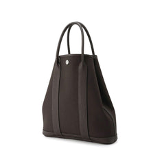 将图像加载到图库查看器中，HERMES Garden file Ebene Toile Military Negonda Leather Size PM
