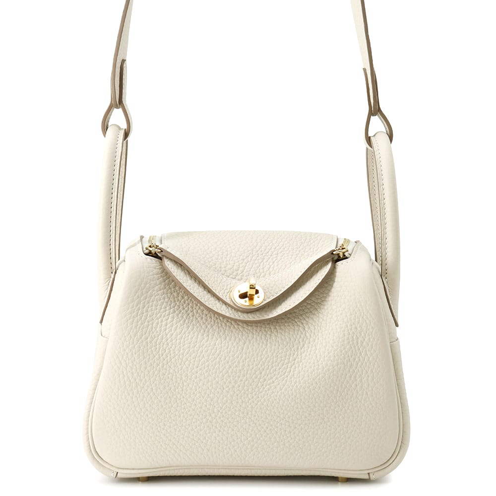 HERMES Lindy Mini Craie Taurillon Clemence