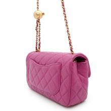 将图像加载到图库查看器中，CHANEL Mini Matelasse Single Flap Cocoball ChainShoulder Bag PurpleAS1786 Lambskin Size 20
