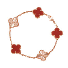 将图像加载到图库查看器中，Van Cleef &amp; Arpels Vintage Alhambra Bracelet 5 motifsVCARP7RP00 18K Pink Gold
