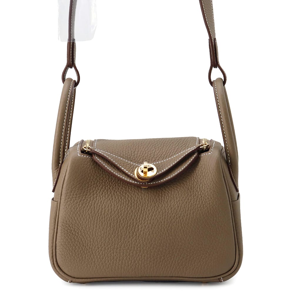 HERMES Lindy Etoupe Taurillon Clemence Size Mini