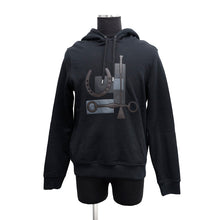 Load image into Gallery viewer, HERMES Metally O&#39;Carre Knitted Fabric Parka Size S Black Cotton
