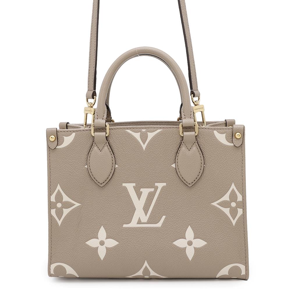LOUIS VUITTON Onthego Tourterelle claimM45779 Bicolor Monogram Empreinte Leather Monogram Giant Size PM