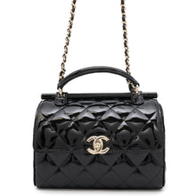 将图像加载到图库查看器中，CHANEL Matelasse Top Handle ChainShoulder Bag BlackAS4511 Patent Leather
