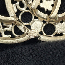 Load image into Gallery viewer, CHANEL CC Logo Clover Brooch Champagne GoldABE297 Metal strass
