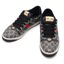 Load image into Gallery viewer, GUCCI Screener GG Supreme Canvas Men&#39;s Sneakers Gray/Black763525 PVC Leather Size 9 1/2
