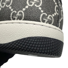Load image into Gallery viewer, GUCCI Screener GG Supreme Canvas Men&#39;s Sneakers Gray/Black763525 PVC Leather Size 9 1/2
