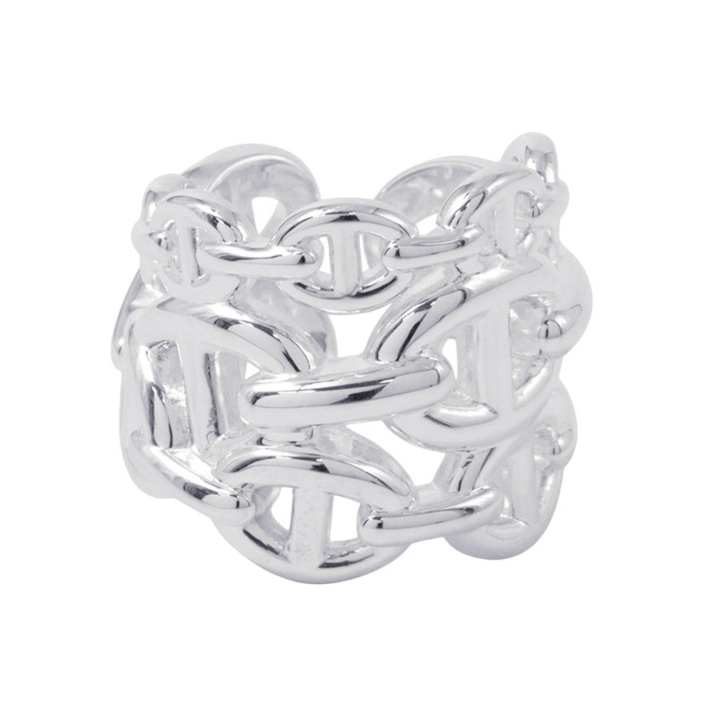HERMES Chaine d'Ancre Ring Size GM/48/#8 SV925
