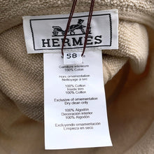 将图像加载到图库查看器中，HERMES Fred Sand Hat Size 58 Beige Cotton100%
