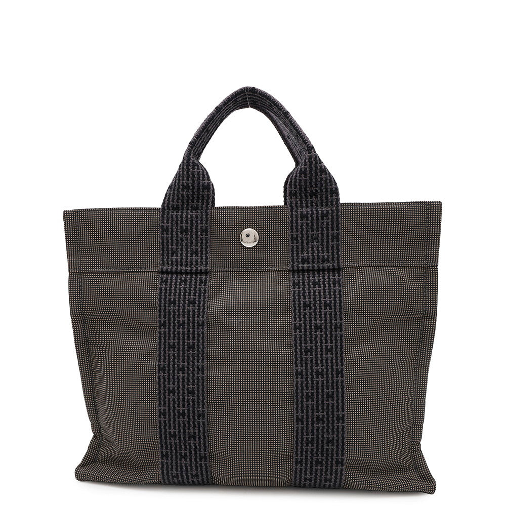 HERMES Her Line Tote Gray Canvas Size PM
