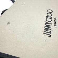 Load image into Gallery viewer, JIMMY CHOO Tote Bag Natural/Black Canvas Leather

