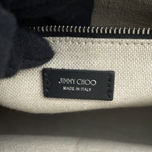 将图像加载到图库查看器中，JIMMY CHOO Tote Bag Natural/Black Canvas Leather
