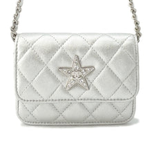 Load image into Gallery viewer, CHANEL Matelasse Star Motif ChainCard Case Silver Lambskin
