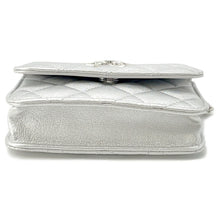 Load image into Gallery viewer, CHANEL Matelasse Star Motif ChainCard Case Silver Lambskin
