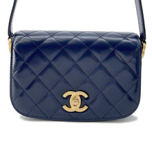 Load image into Gallery viewer, CHANEL Matelasse Full Flap Shoulder Bag BlueAS3402 Calf Leather
