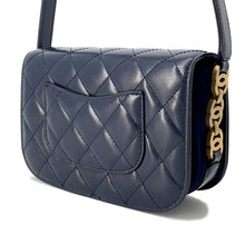 Load image into Gallery viewer, CHANEL Matelasse Full Flap Shoulder Bag BlueAS3402 Calf Leather
