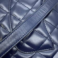 Load image into Gallery viewer, CHANEL Matelasse Full Flap Shoulder Bag BlueAS3402 Calf Leather
