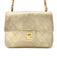 Load image into Gallery viewer, CHANEL Mini Matelasse ChainShoulder Bag Gold Lambskin Size 18
