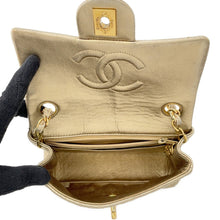 Load image into Gallery viewer, CHANEL Mini Matelasse ChainShoulder Bag Gold Lambskin Size 18
