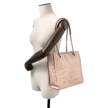 将图像加载到图库查看器中，CHANEL Deauville ChainTote Bag Pink Leather Caviar Leather Size PM
