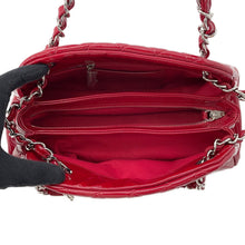 Load image into Gallery viewer, CHANEL Mademoiselle ChainBowling Bag Red Patent Leather
