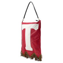 Load image into Gallery viewer, BURBERRY BT logo fringe flag bag Red/White8046596 Leather

