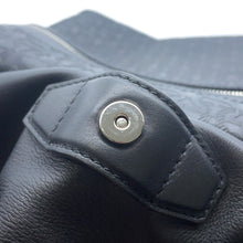 将图像加载到图库查看器中，Ferragamo Gancini Embossed Logo Backpack Black Leather
