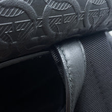将图像加载到图库查看器中，Ferragamo Gancini Embossed Logo Backpack Black Leather
