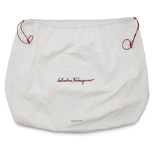 将图像加载到图库查看器中，Ferragamo Gancini Embossed Logo Backpack Black Leather
