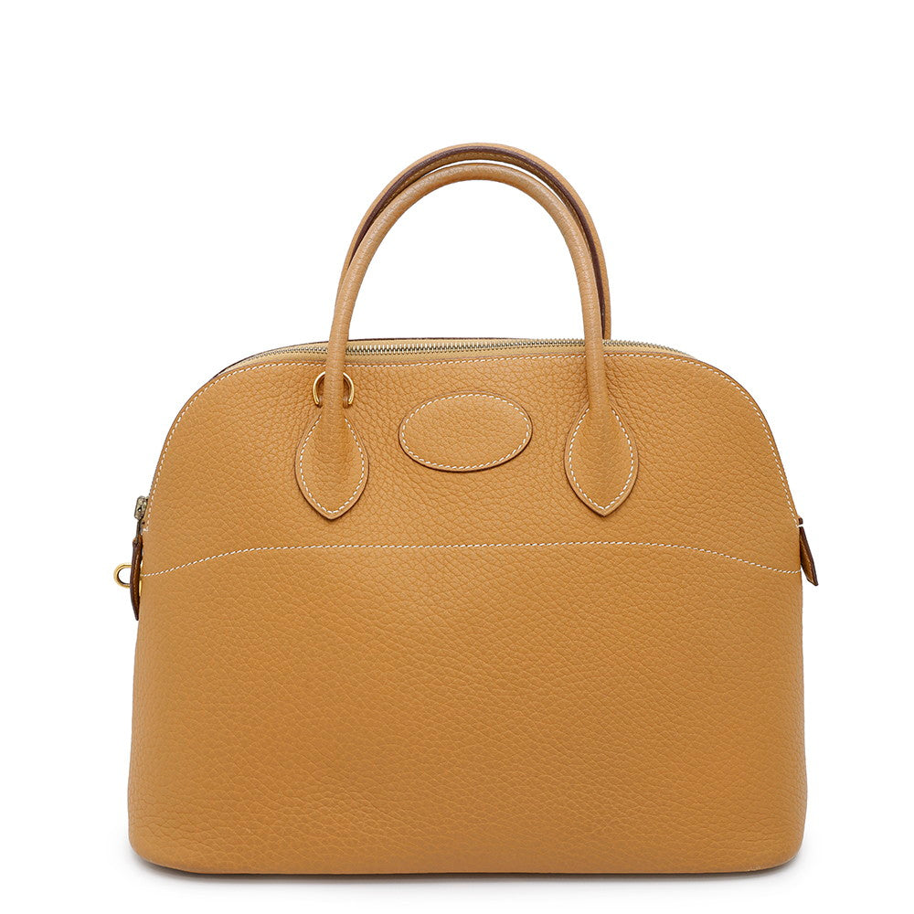 HERMES Bolide Natural Sable Fjord Leather Size 35