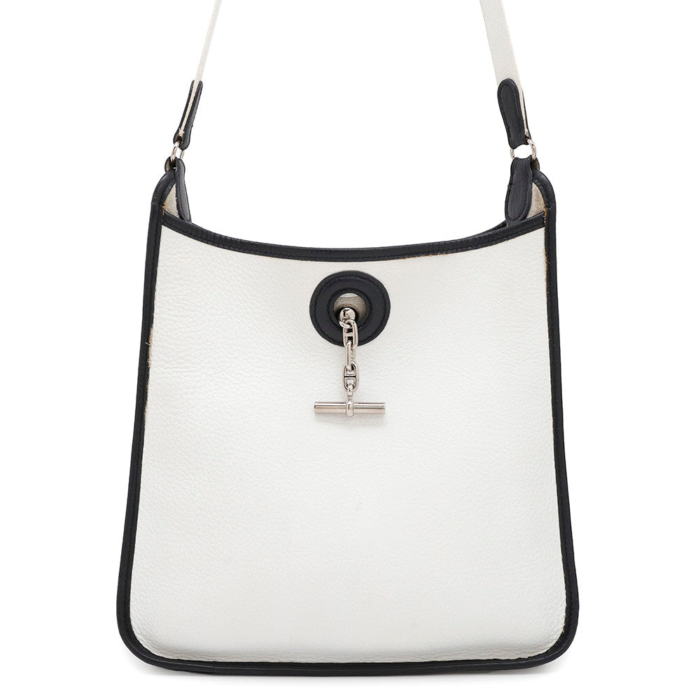 HERMES Vespa White/Black Taurillon Clemence Size PM