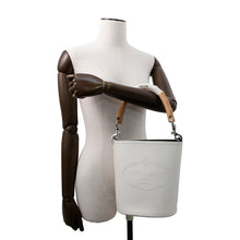 Load image into Gallery viewer, PRADA Tambour 2WAY Bucket Handbag White1BE048 Leather Wood
